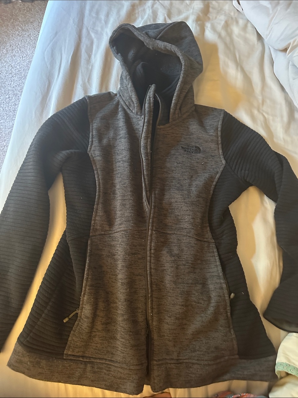 The North Face Women's Heather Gray & Charcoal Hooded Utility Jacket
